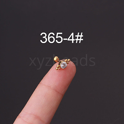316L Surgical Stainless Steel Micro Pave Clear Cubic Zirconia Cartilage Earrings WG35966-04-1