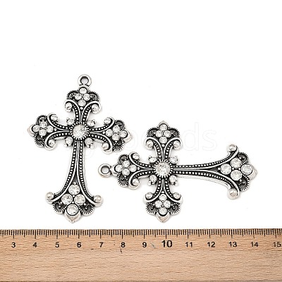 Alloy Rhinestone Cross Big Gothic Pendants ALRI-1475-NR-1