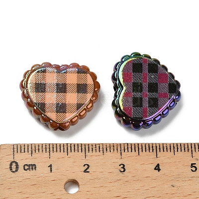 Rainbow Iridescent Printed Opaque Acrylic Beads OACR-D316-01B-03-1