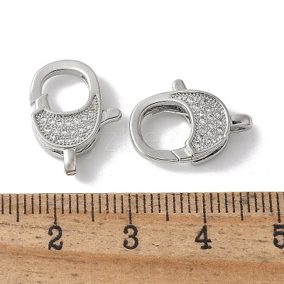 Brass Micro Pave Cubic Zirconia Lobster Claw Clasps KK-F893-06P-1