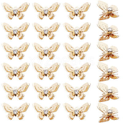 24Pcs Brass Micro Pave Cubic Zirconia Charms KK-BC0014-45B-1