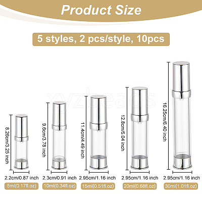 10Pcs 5 Styles Plastic Pump Bottles MRMJ-OC0003-79A-1