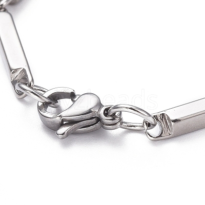 Tarnish Resistant Unisex 201 Stainless Steel Bar Link Chain Bracelets BJEW-L637-42B-P-1