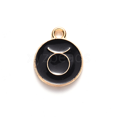 Alloy Enamel Pendants X-ENAM-S124-01B-08C-1