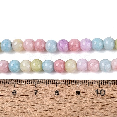 Ombre Effect Opaque Crackle Glass Beads Strands GLAA-Q106-01A-A09-1