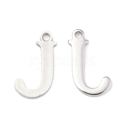 Tarnish Resistant 304 Stainless Steel Alphabet Charms STAS-H122-J-P-1