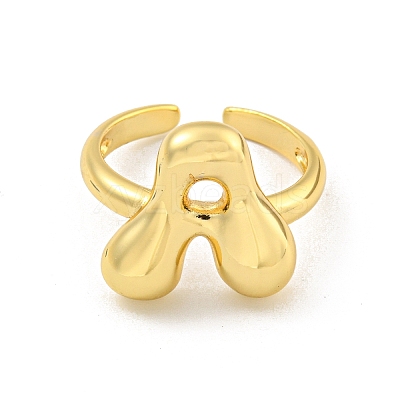 Brass Letter Open Cuff Rings for Women RJEW-G313-01A-G-1