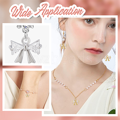 12Pcs 2 Colors Rack Plating Brass Micro Pave Cubic Zirconia Pendants KK-HY0003-89-1