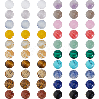 60Pcs 20 colors Natural Jade Cabochons G-FH0002-74-1