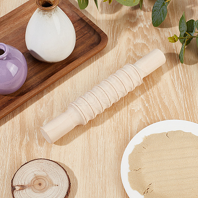 Wooden Rolling Pin AJEW-WH20141-42A-1