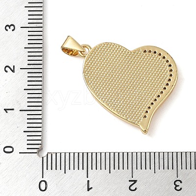 Brass & Shell & Clear Cubic Zirconia Pendants KK-I712-08G-1