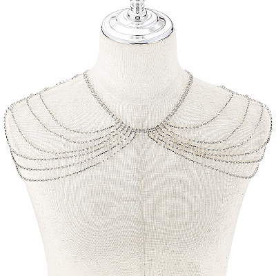 Brass Rhinestone Sexy Shoulder Bra Body Chain FIND-FH0008-13S-1