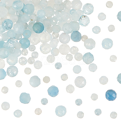150Pcs 3 Styles Natural Aquamarine Beads Strands G-OC0004-50-1