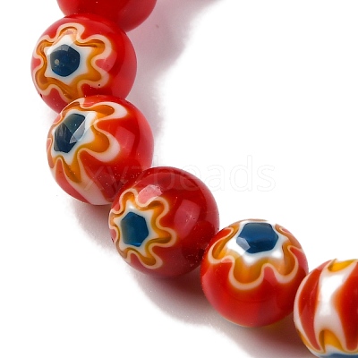 Handmade Millefiori Lampwork Beads Strands LAMP-G164-05A-1