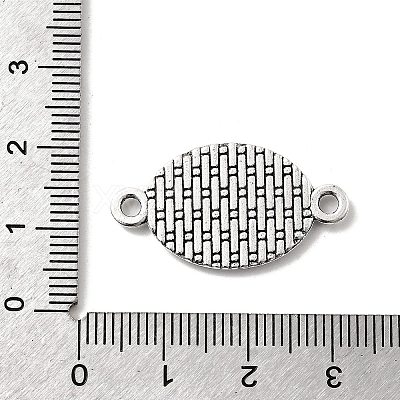 Tibetan Style Alloy Flat Oval Cabochon Connector Settings TIBE-M022-06AS-1