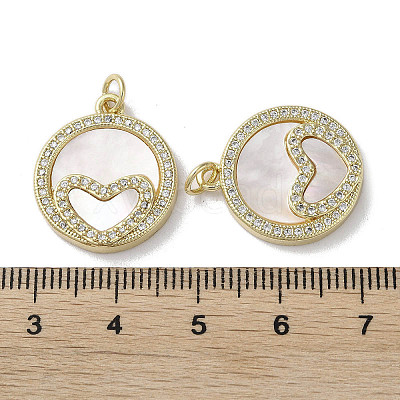 Brass Micro Pave Cubic Zirconia Pendants KK-G485-34J-G-1
