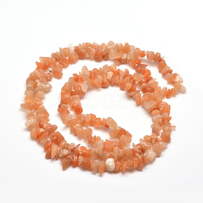 Natural Red Aventurine Chip Bead Strands X-G-M205-10A-1