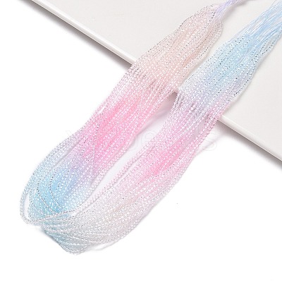 Transparent Gradient Color Glass Beads Strands GLAA-G101-2mm-06-1