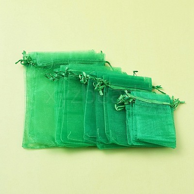 30Pcs 4 Styles Rectangle Organza Bags Jewellery Storage Pouches Wedding Favour Party Mesh Drawstring Gift OP-FS0001-01D-1