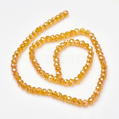 Electroplate Glass Beads Strands X-EGLA-D020-6x4mm-51-1