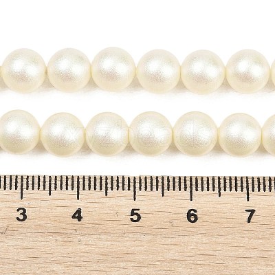 Frosted Glass Pearl Beads Strands GLAA-A044-08A-02-1
