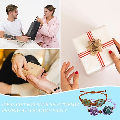 12Pcs Adjustable Braided Nylon Cord Macrame Pouch Bracelet Making AJEW-SW00010-05-1