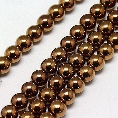 Electroplate Non-magnetic Synthetic Hematite Beads Strands G-J169A-3mm-01-1