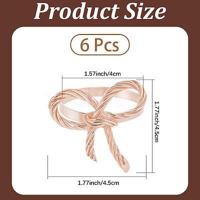 Bowknot Iron Napkin Rings DIY-WH20007-680RG-1