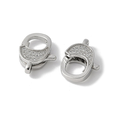 Brass Micro Pave Cubic Zirconia Lobster Claw Clasps KK-F893-06P-1