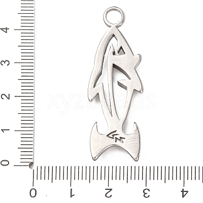 304 Stainless Steel Pendants STAS-D129-13B-P-1