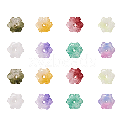 100Pcs Transparent Spray Painted Glass Beads GLAA-CJ0001-62-1