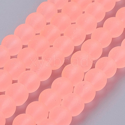 Baking Paint Transparent Glass Bead Strands X-GLAA-S031-8mm-28-1