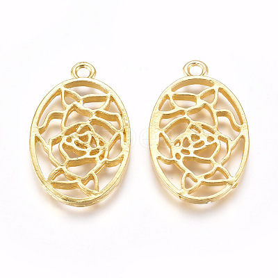 Alloy Open Back Bezel Pendants PALLOY-TAC0010-03G-1