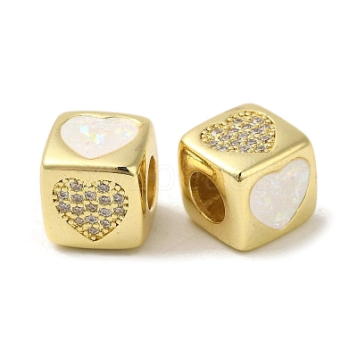 Rack Plating Brass Micro Pave Cubic Zirconia Beads KK-P268-01G-02-1