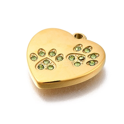 304 Stainless Steel Rhinestone Pendants STAS-R159-55G-03-1