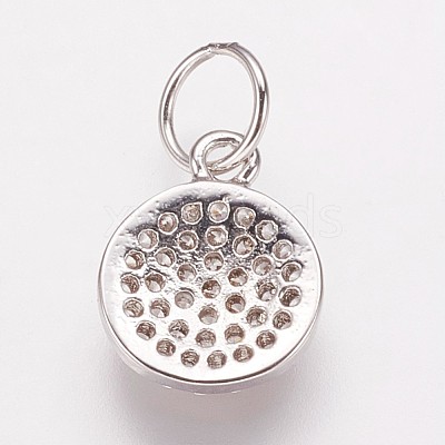 Brass Cubic Zirconia Pendants ZIRC-K070-21-1