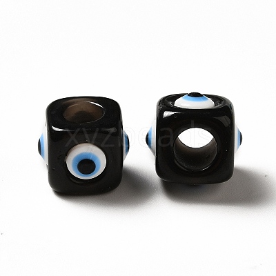Resin Evil Eye European Beads RESI-A021-04-1