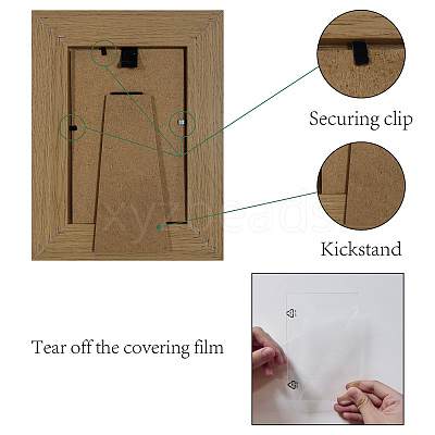 Rectangle Wood Photo Frames AJEW-WH20021-025-1
