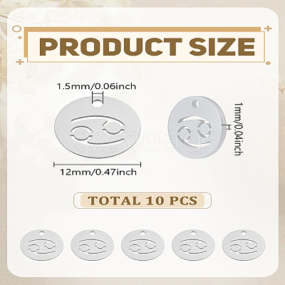 10Pcs 304 Stainless Steel Charms STAS-LP0003-19G-1