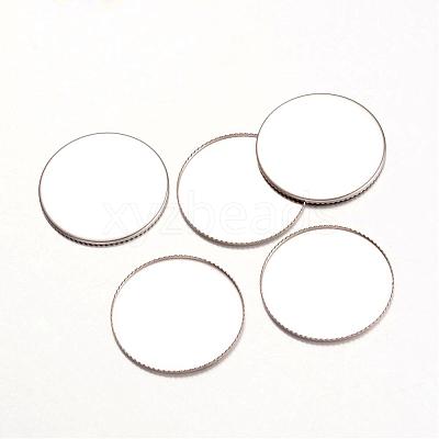 Tarnish Resistant 316 Surgical Stainless Steel Milled Edge Bezel Cups STAS-K099-01-25mm-P-1
