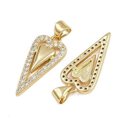 Brass Micro Pave Cubic Zirconia Pendants ZIRC-I367-12G-06-1