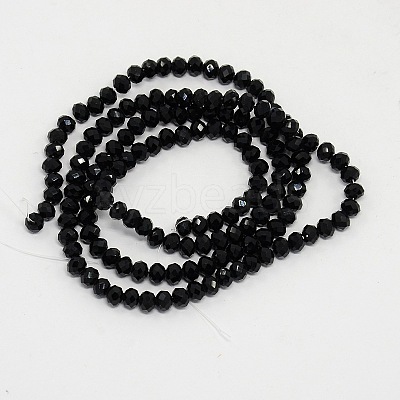 Faceted Imitation Crystal Glass Rondelle Beads X-GLAA-D030-14-1
