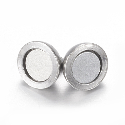 Tarnish Resistant 304 Stainless Steel Magnetic Clasps with Loops STAS-K006-5.5mm-04C-1