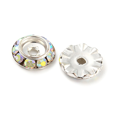 Brass with Crystal AB Rhinestone Beads RB-F035-06B-P01-1