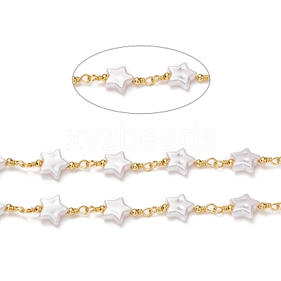 Handmade Brass CCB Plastic Link Chains CHC-I036-57G-1