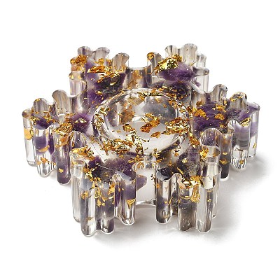 Natural Amethyst & Resin Candle Holder Molds DJEW-H012-02A-1