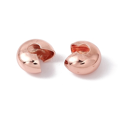 Brass Crimp Beads Covers KK-P219-05C-RG-1