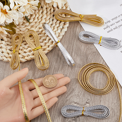 8Pcs 2 Colors Flat PU Leather Cord DIY-GF0009-57-1