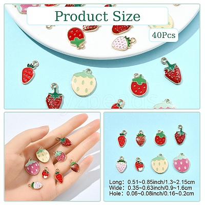 40Pcs 8 Styles Alloy Enamel Pendants ENAM-YW0004-49-1