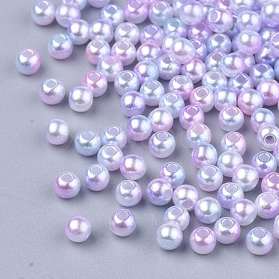 Rainbow ABS Plastic Imitation Pearl Beads LS-OACR-Q174-5mm-01-1